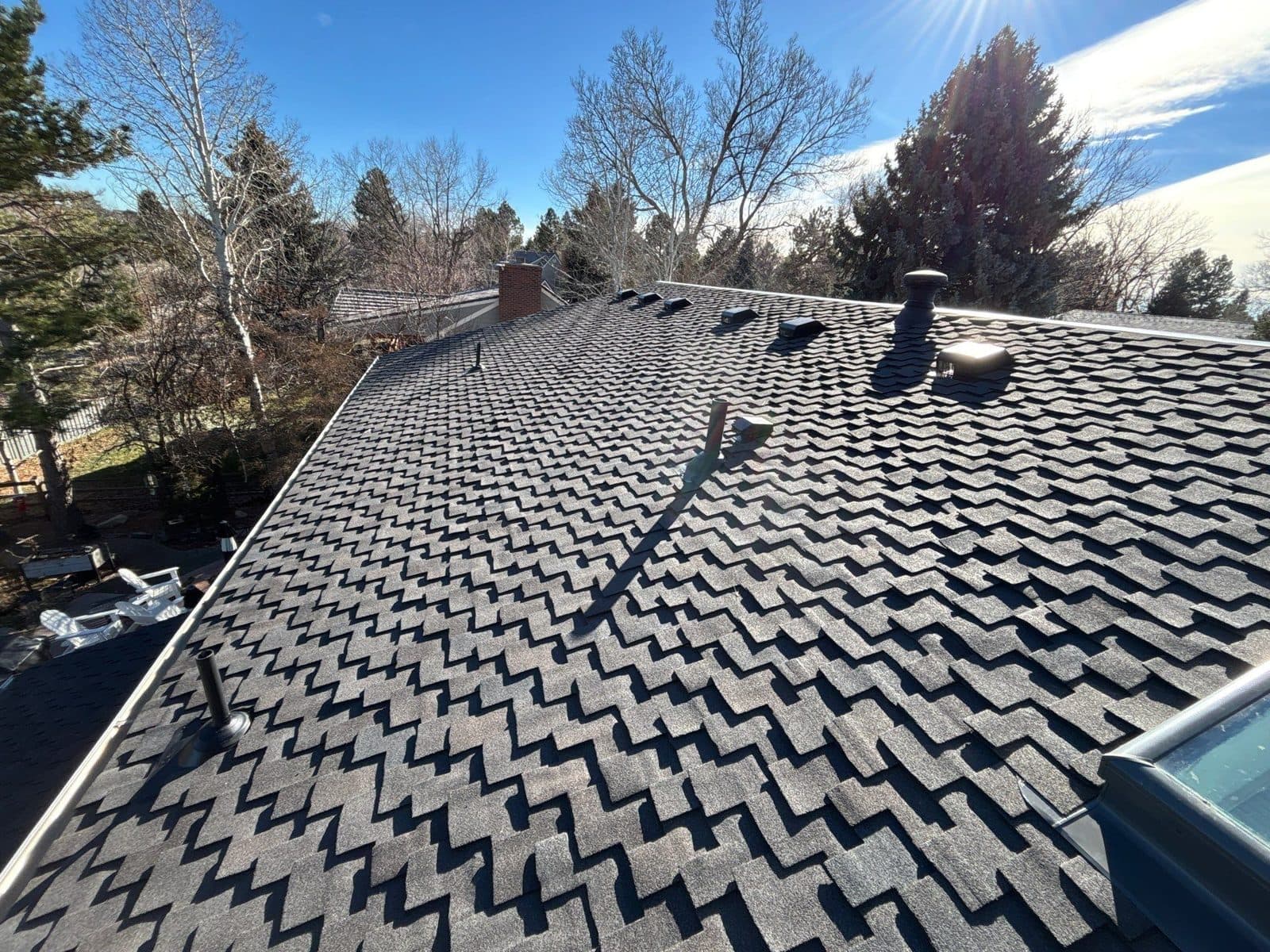 CertainTeed Presidential TL triple-laminate luxury asphalt shingle roof showcasing the distinctive diamond shadow profile — residential project in Colorado