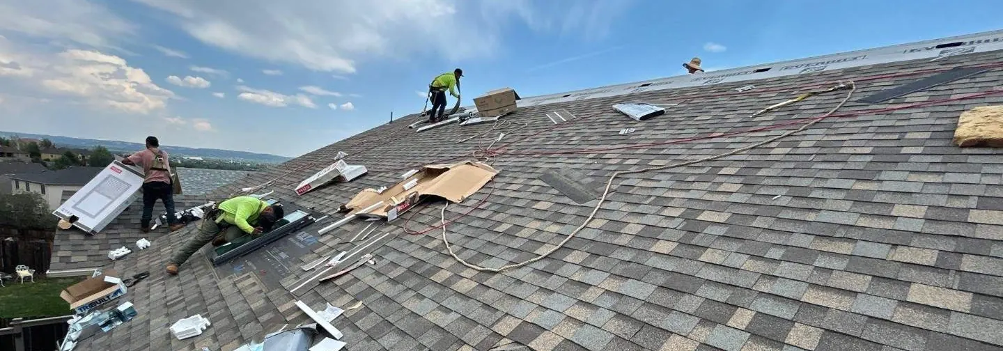 After, Colorado Springs: aerial of a finished Class 4 shingle roof